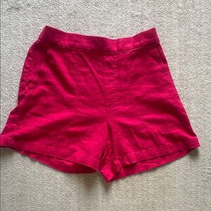 Banana Republic High Waist Red Linen Shorts